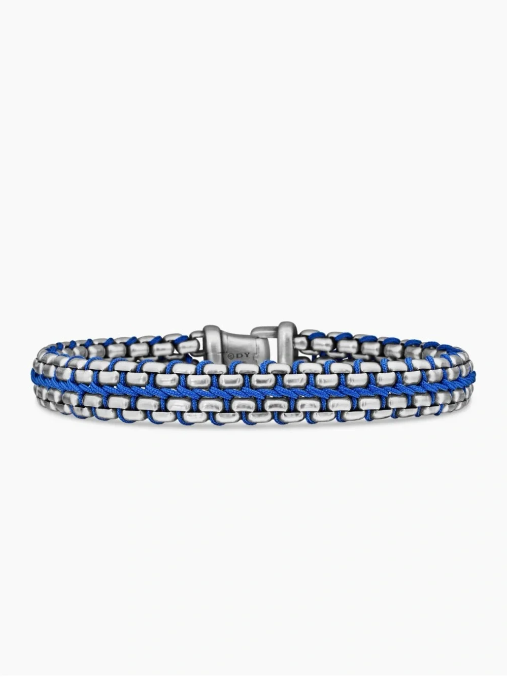 David Yurman Woven Blue Silver Box Bracelet